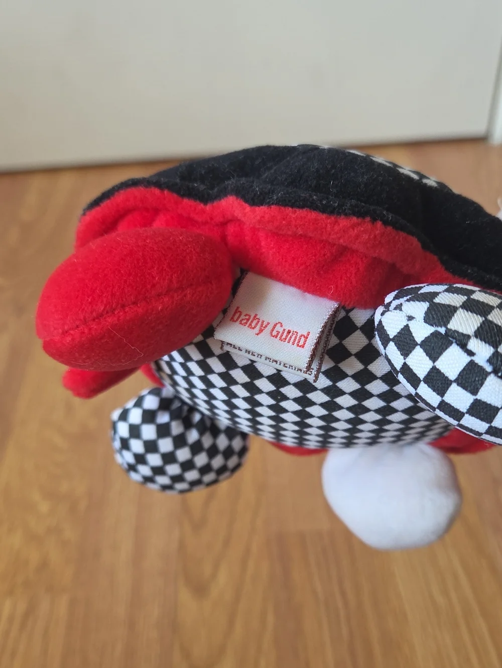 Baby Gund Rainbow Racer Turtle Red White Black Vintage